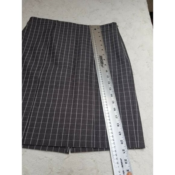 Banana Republic Womens Pencil Cut Straight Skirt Back Zipper Plaid Size 6 Gray - Picture 6 of 7